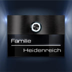 Metzler Türklingel Edelstahl mit 3D-Namensgravur + LED-Taster optional | Sena