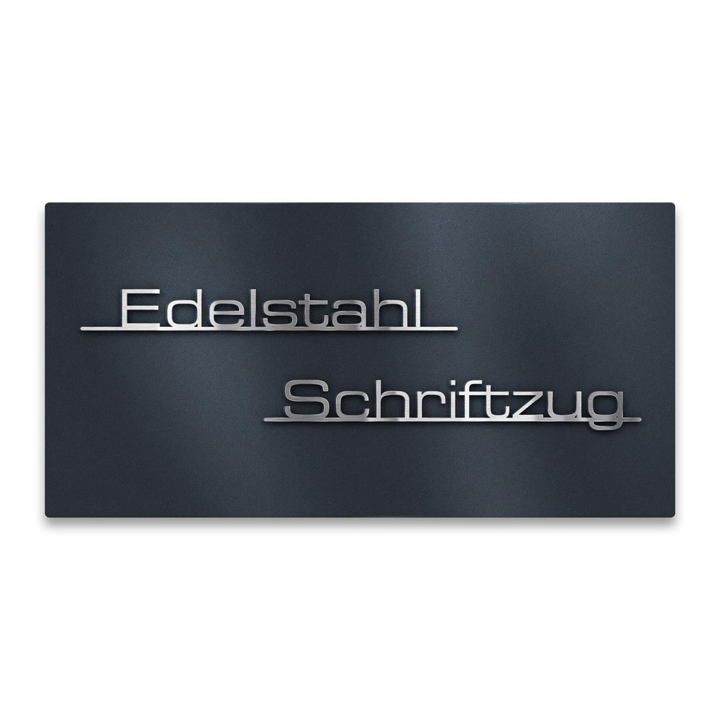 Hausnummernschild mit Schriftzug in Anthrazit RAL7016