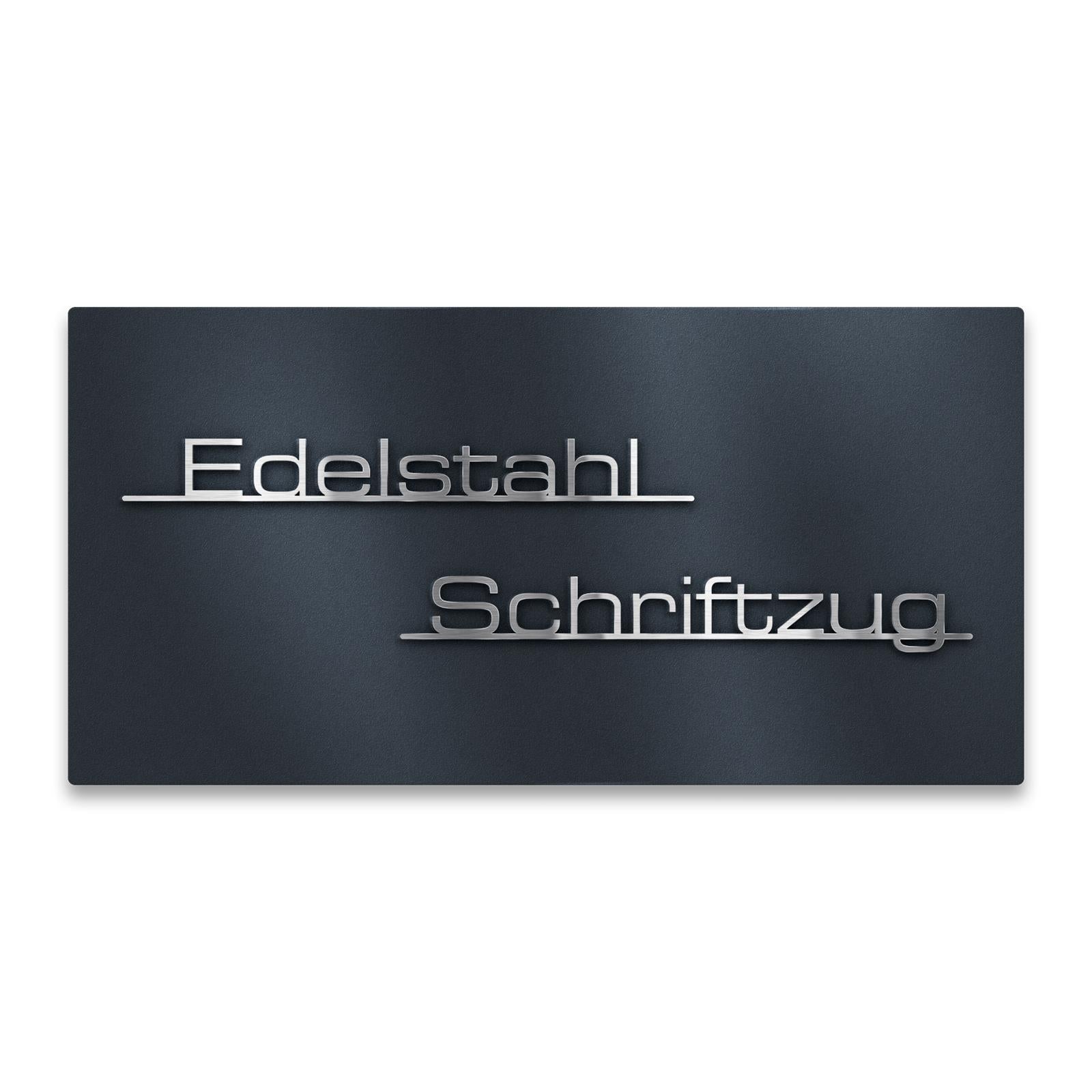 Hausnummernschild mit Schriftzug in Anthrazit RAL7016