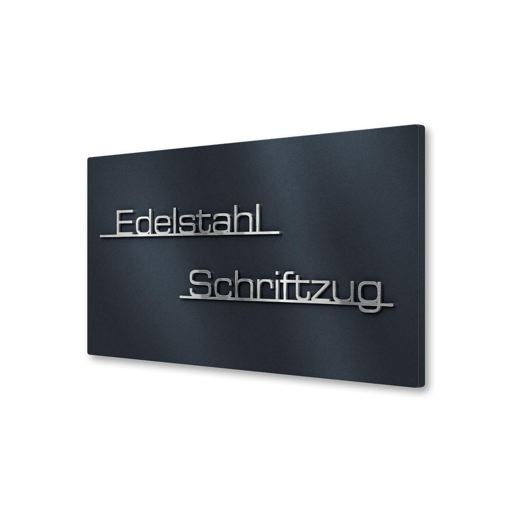 Hausnummernschild mit Schriftzug in Anthrazit RAL7016