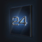 Metzler LED-beleuchtetes Hausnummernschild aus Edelstahl hochglanz