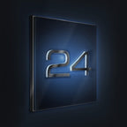 Metzler LED-beleuchtetes Hausnummernschild aus Edelstahl hochglanz