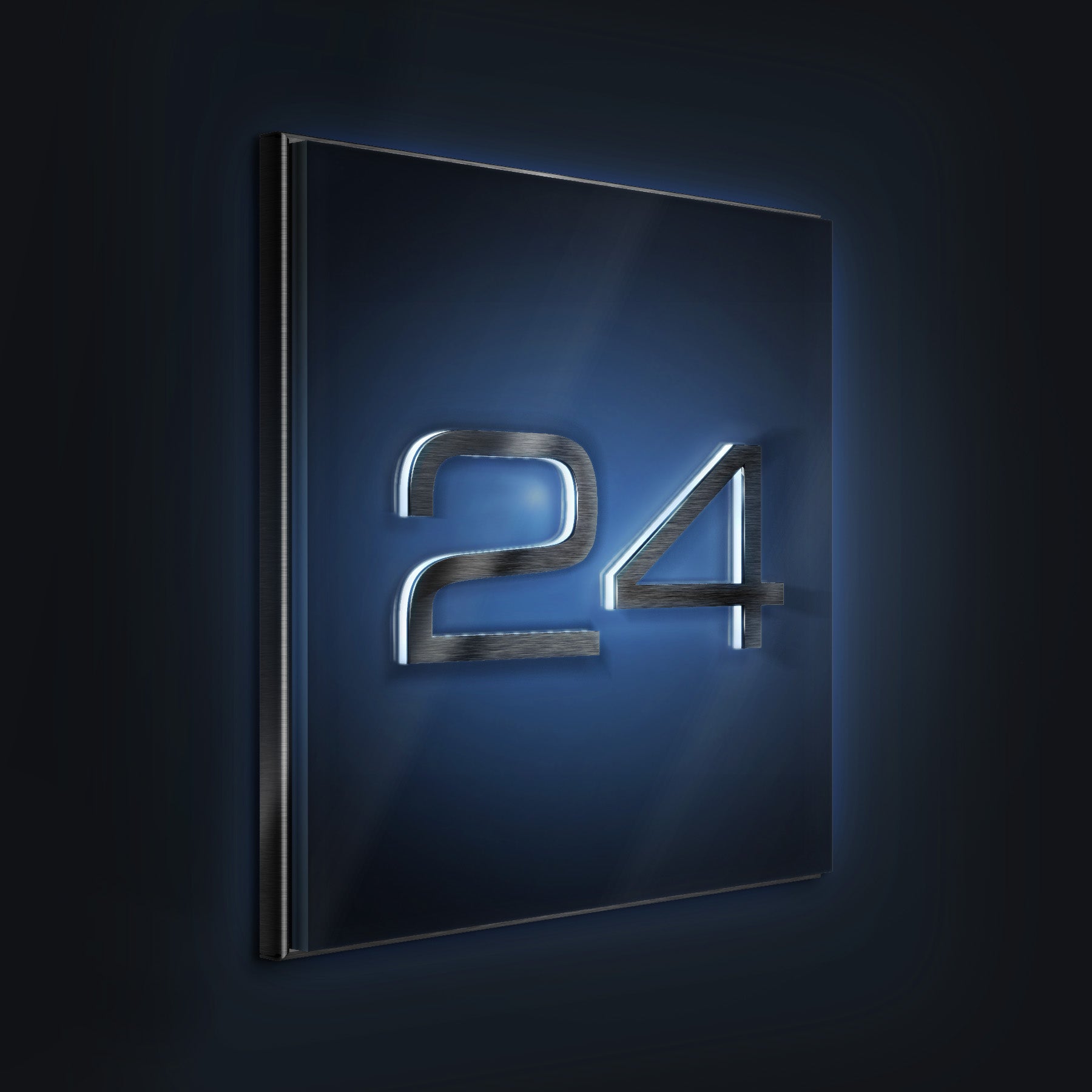 Metzler LED-beleuchtetes Hausnummernschild aus Edelstahl hochglanz
