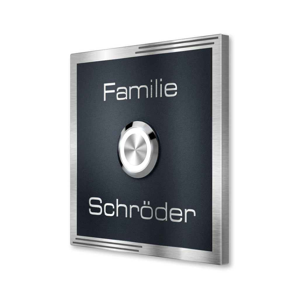 Metzler Türklingel aus Edelstahl mit Gravur + LED-Taster optional | Ari