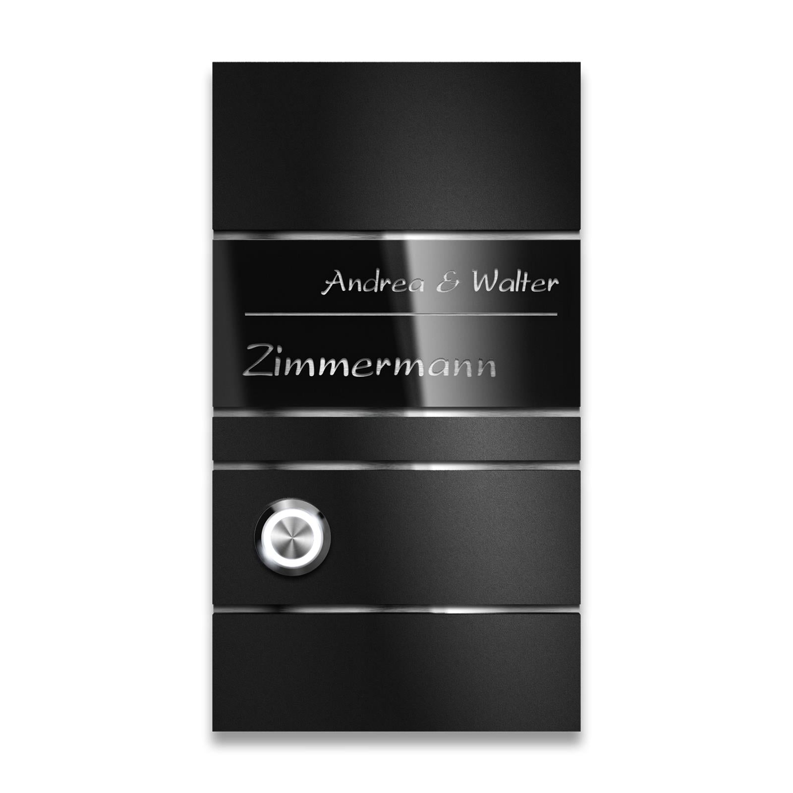 Metzler Design Türklingel mit Gravur | Ava Slim