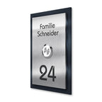 Metzler Klingelschild Anthrazit Edelstahl Gravur + LED-Taster | Decker XL