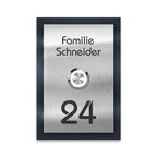 Metzler Klingelschild Anthrazit Edelstahl Gravur + LED-Taster | Decker XL