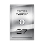 Metzler Klingelschild Edelstahl Gravur + LED-Taster | Decker XL