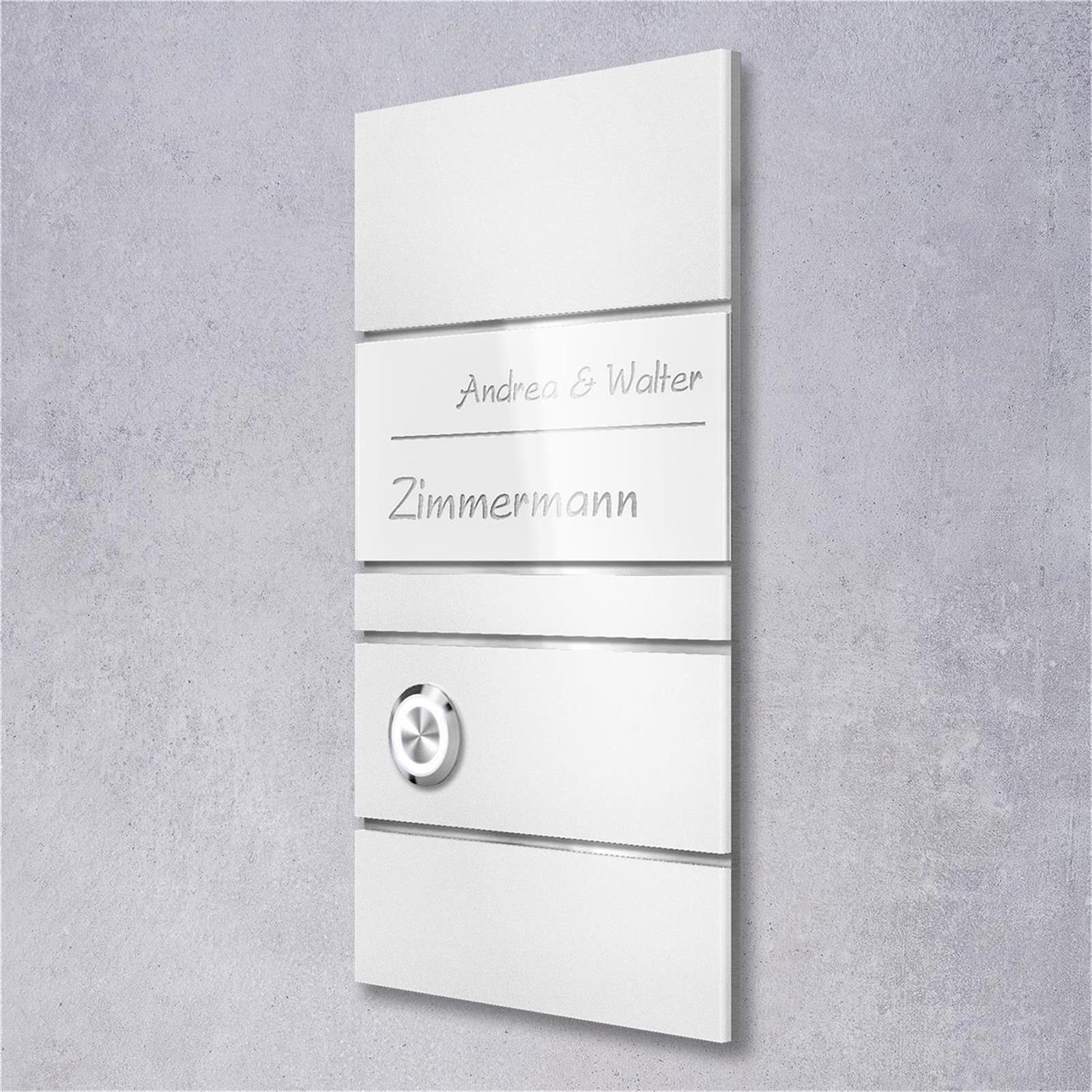 Metzler Design Türklingel mit Gravur | Ava Slim
