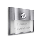 Metzler Türklingel Weiß austauschbares Namensschild Gravur | Otto Slim