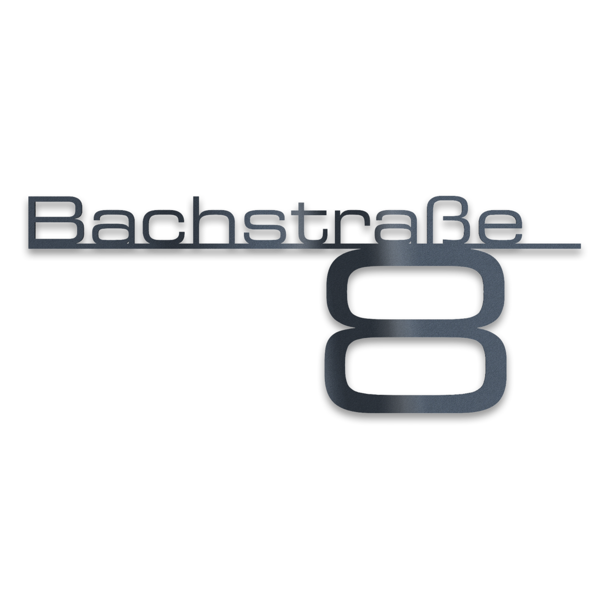 Metzler Edelstahl Schriftzug mit Straße & Hausnummer | Bach