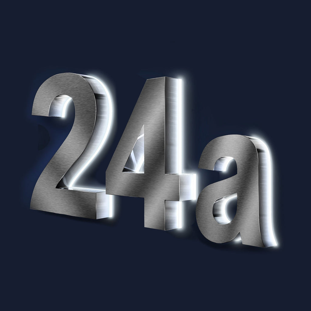 Metzler 3D Hausnummer Edelstahl LED Beleuchtung Höhe 20 cm