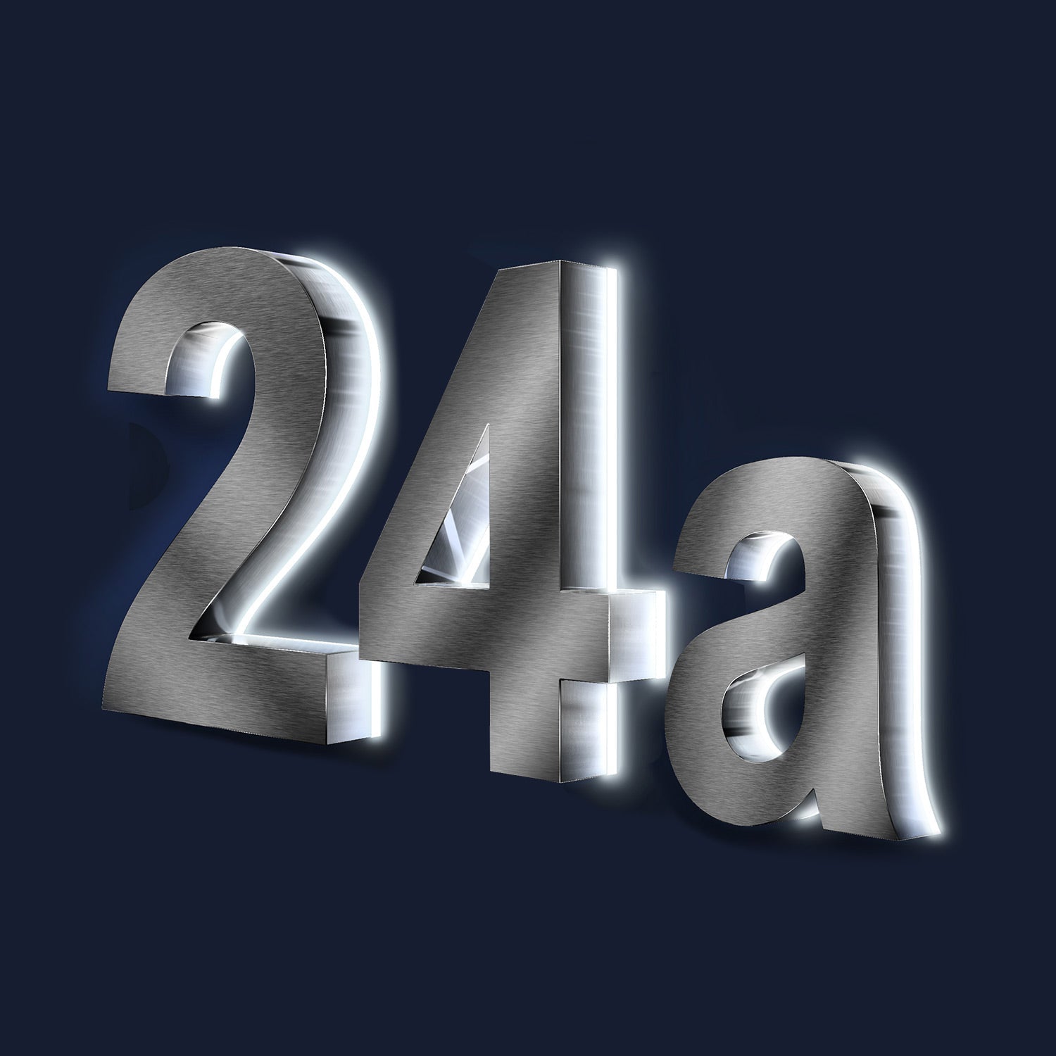 Metzler 3D Hausnummer Edelstahl LED Beleuchtung Höhe 20 cm