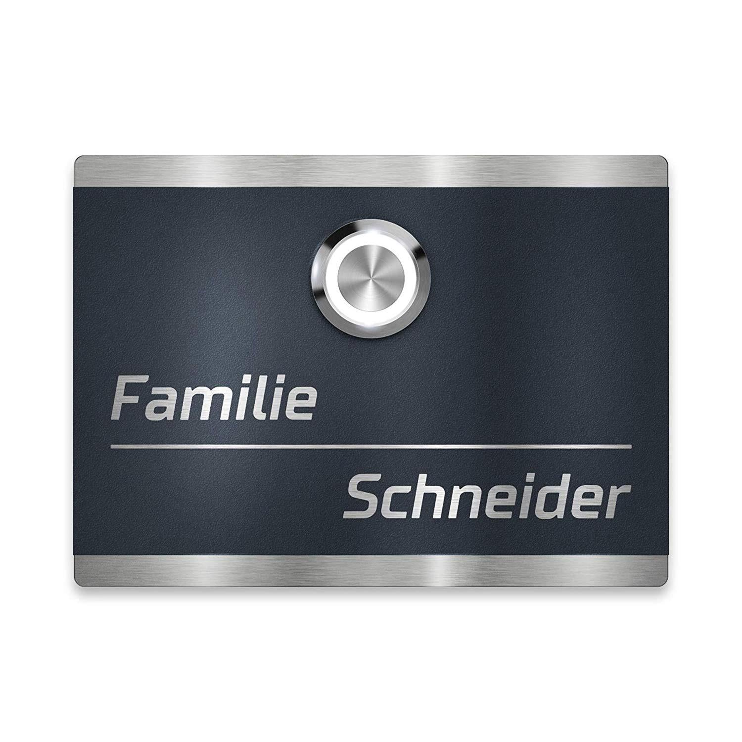 Metzler Türklingel Edelstahl Anthrazit LED Größe wählbar | Heidi