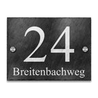 Hausnummernschild aus Naturschiefer inkl. Lasergravur   ALT  ALT  ALT