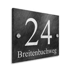 Hausnummernschild aus Naturschiefer inkl. Lasergravur   ALT  ALT  ALT