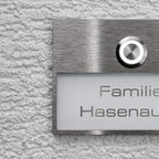 Metzler Türklingel Weiß austauschbares Namensschild Gravur | Otto Slim