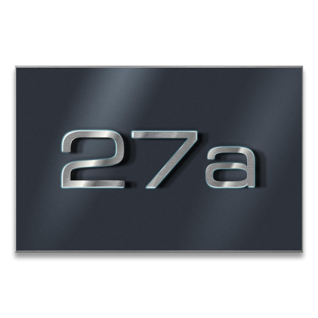 LED-Hausnummernschild mit 3D-Ziffern aus Edelstahl 3-stellig in Anthrazit