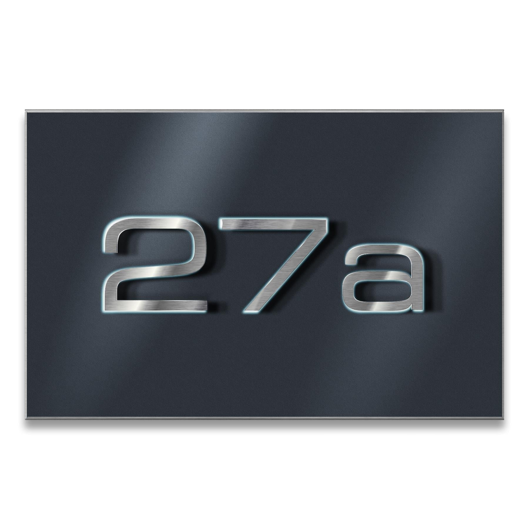 LED-Hausnummernschild mit 3D-Ziffern aus Edelstahl 3-stellig in Anthrazit