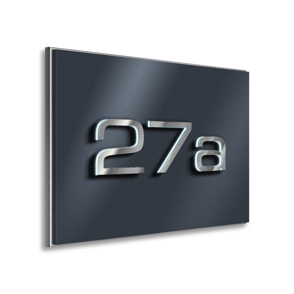 LED-Hausnummernschild mit 3D-Ziffern aus Edelstahl 3-stellig in Anthrazit