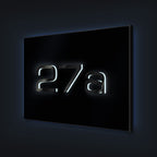 LED-Hausnummernschild mit 3D-Ziffern aus Edelstahl 3-stellig in Anthrazit