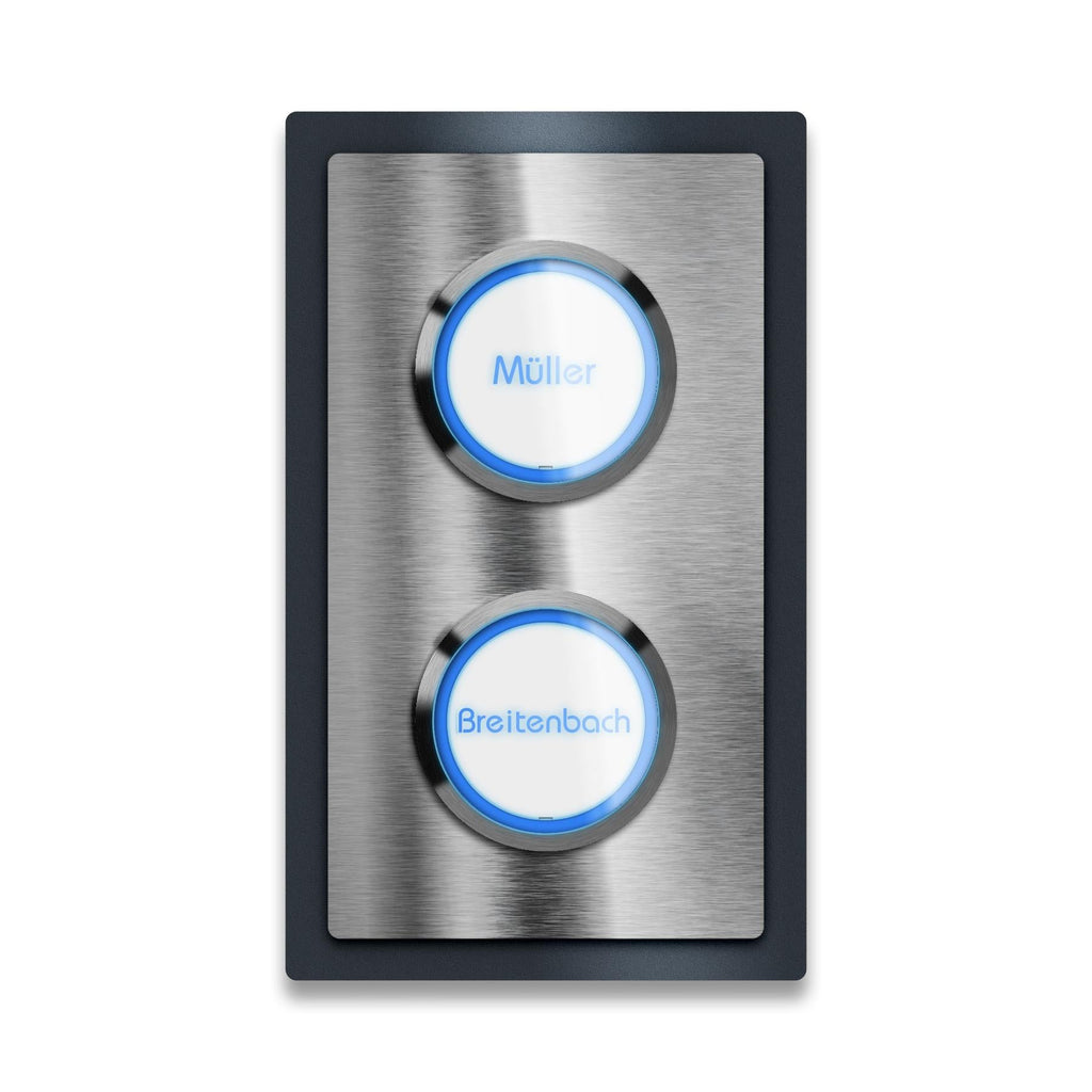 Zweifache LED-Klingel - Design Klingelplatte inkl. XL-Drucktaster