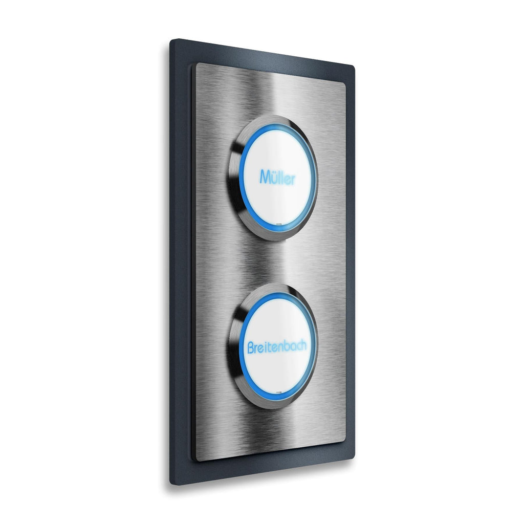 Zweifache LED-Klingel - Design Klingelplatte inkl. XL-Drucktaster