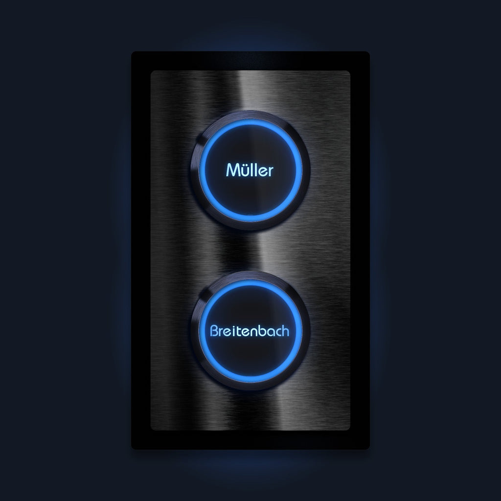 Zweifache LED-Klingel - Design Klingelplatte inkl. XL-Drucktaster