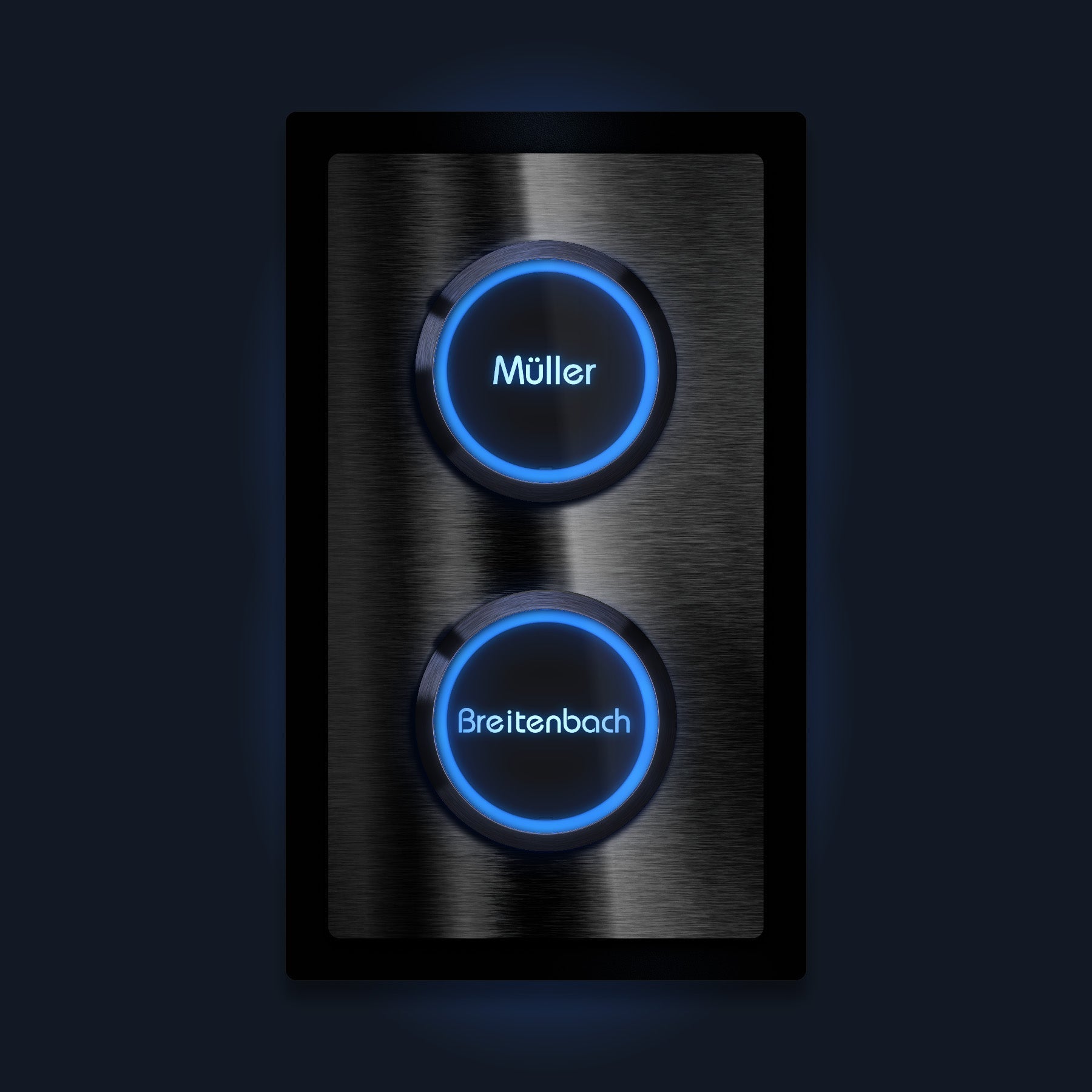 Zweifache LED-Klingel - Design Klingelplatte inkl. XL-Drucktaster