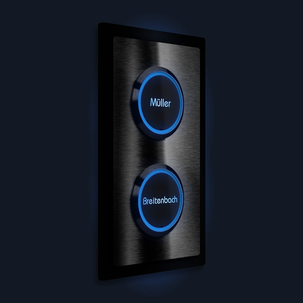 Zweifache LED-Klingel - Design Klingelplatte inkl. XL-Drucktaster