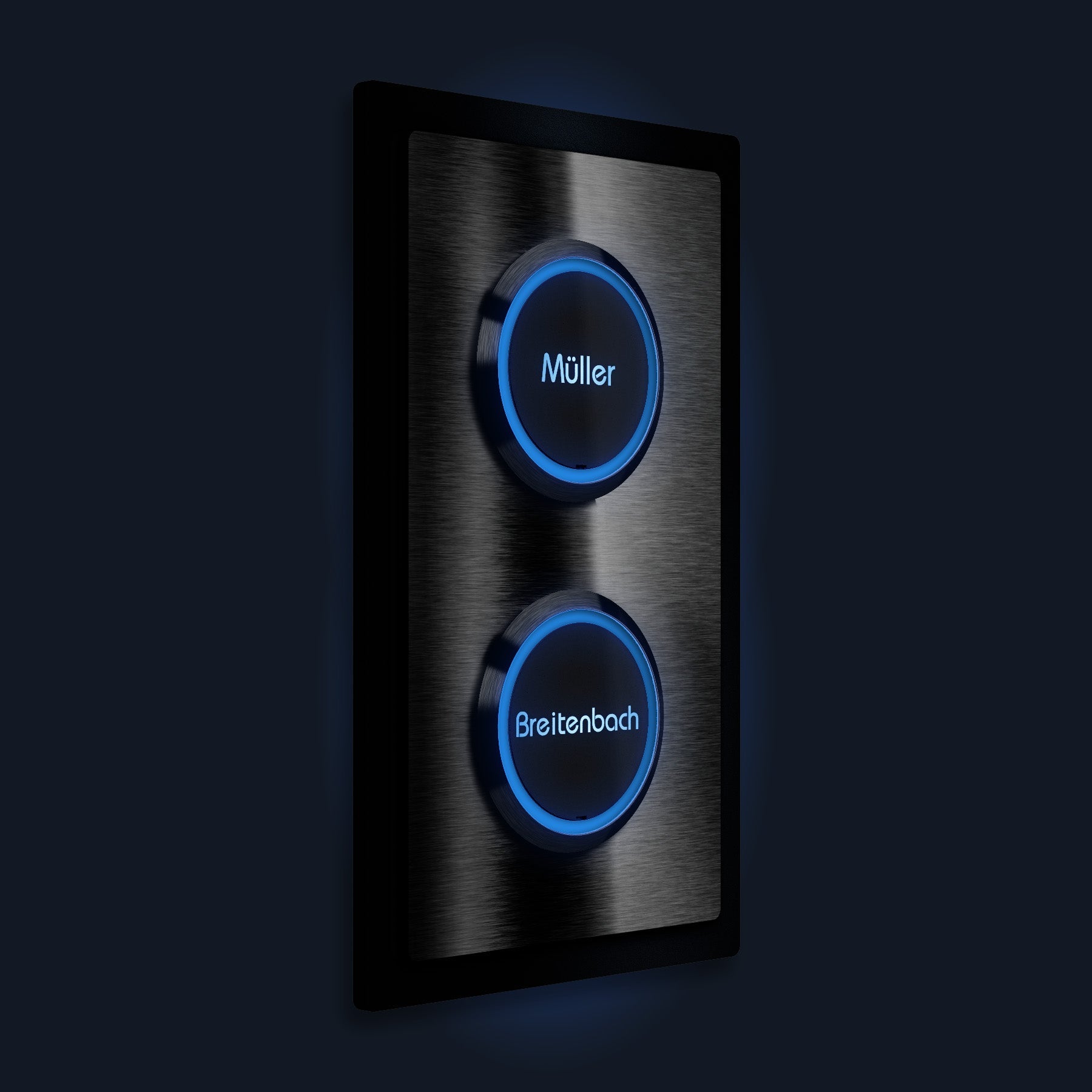 Zweifache LED-Klingel - Design Klingelplatte inkl. XL-Drucktaster
