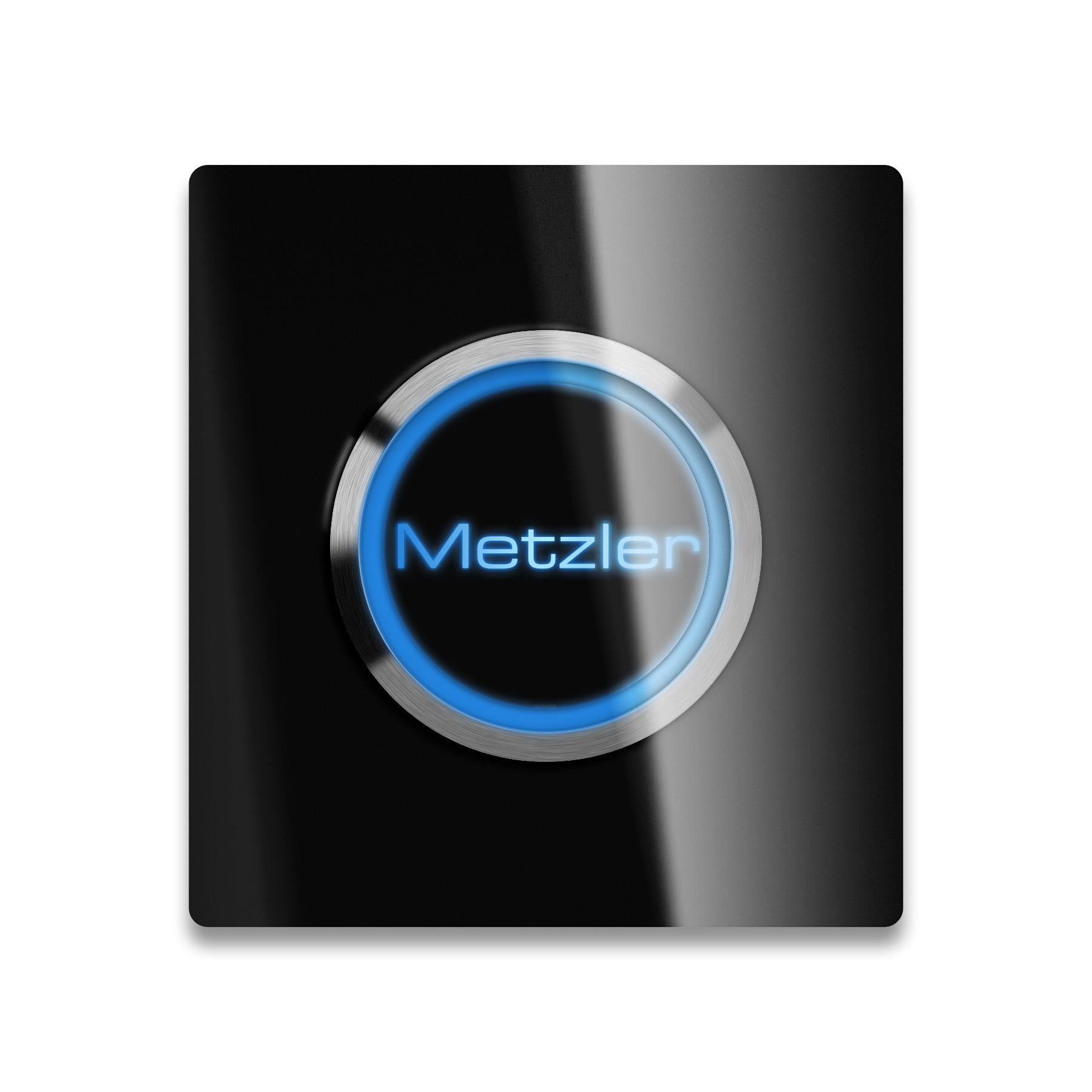 Metzler quadratische Türklingel mit LED Gravur + Klingeltaster | Luna