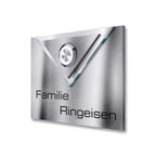 Metzler Design Klingelschild mit Gravur + LED-Drucktaster optional | Velora