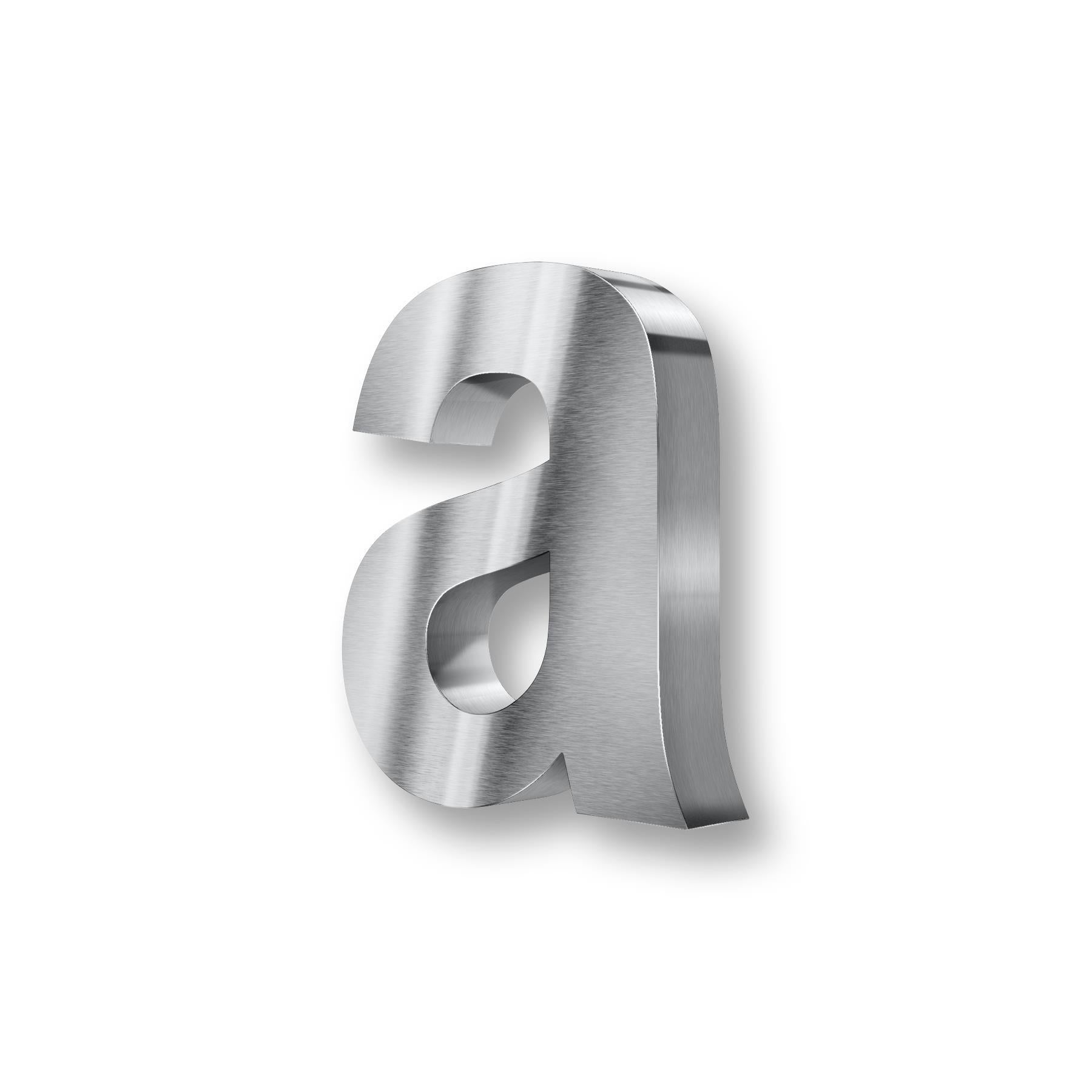 Metzler 3D-Hausnummer | Edelstahl grob geschliffen | Höhe 20 cm