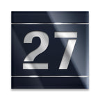 Hochglänzendes Hausnummernschild aus Edelstahl in Anthrazit