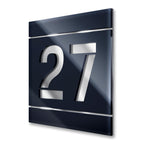 Hochglänzendes Hausnummernschild aus Edelstahl in Anthrazit