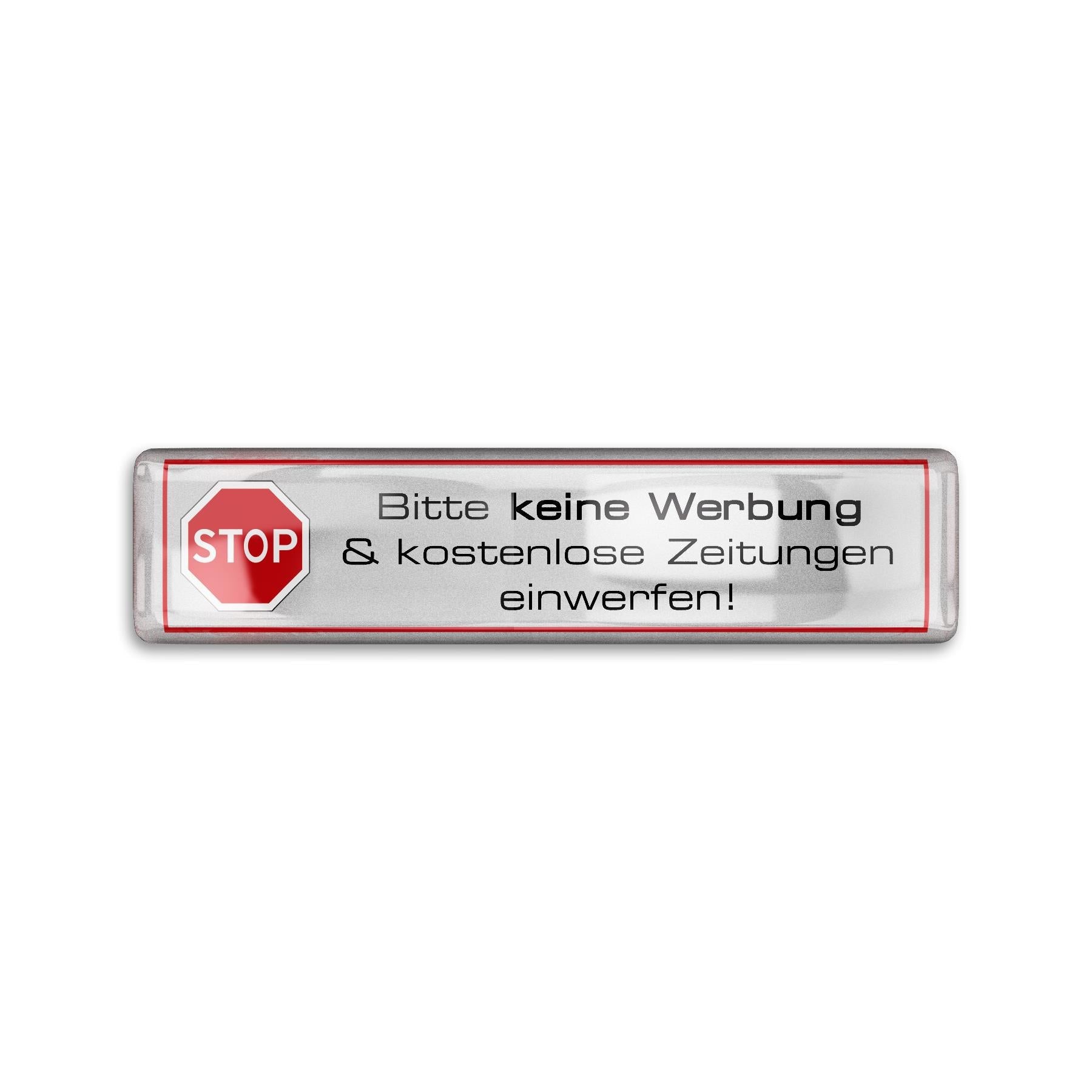 3D-Aufkleber - Bitte keine Werbung & kostenlose Zeitungen - silber