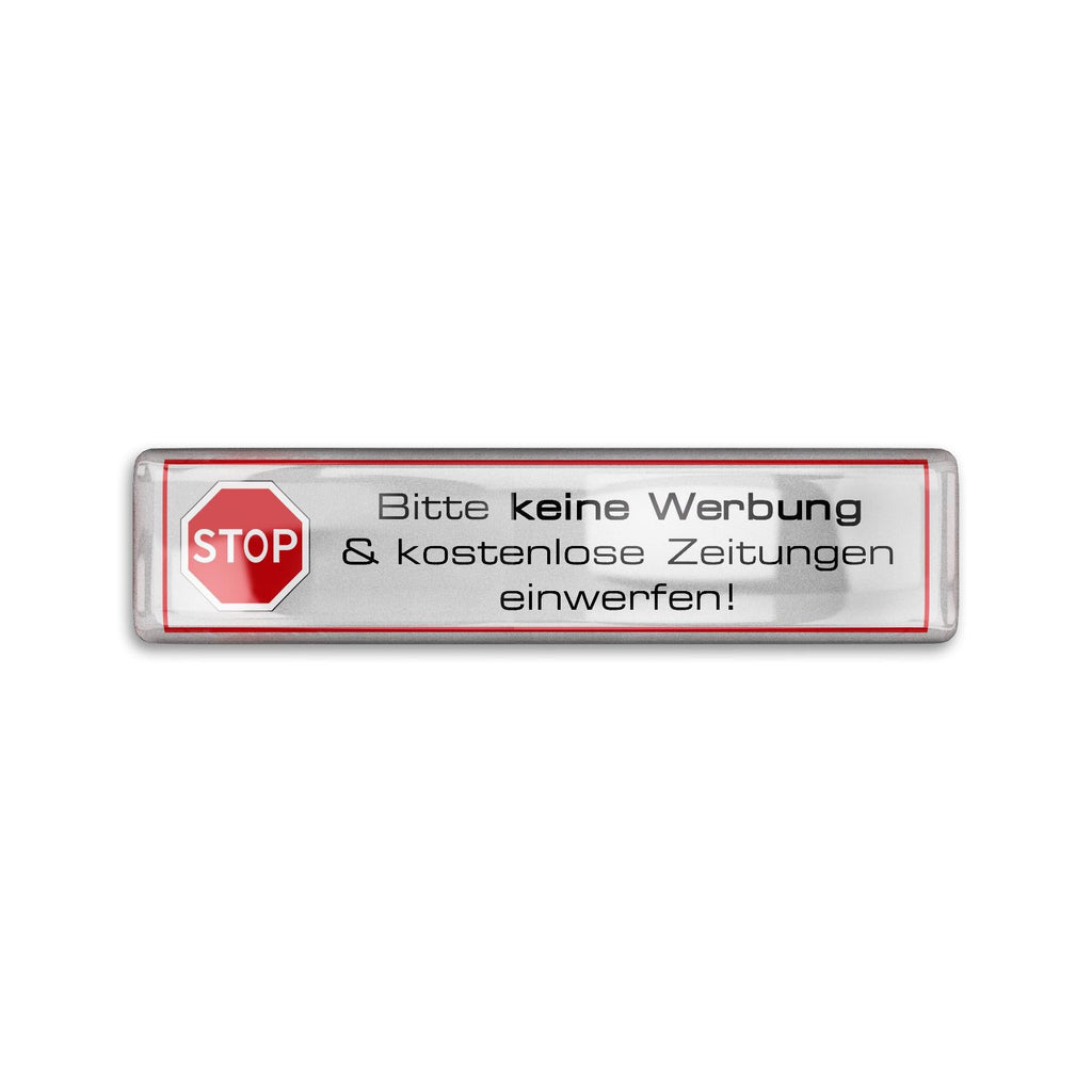 3D-Aufkleber - Bitte keine Werbung & kostenlose Zeitungen - einzeln verpackt
