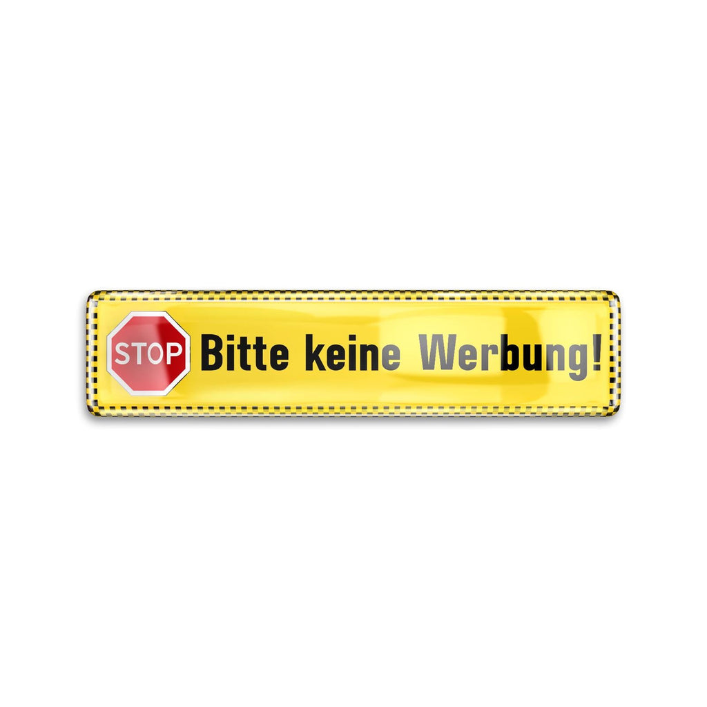 3D-Aufkleber - Bitte keine Werbung - gelb