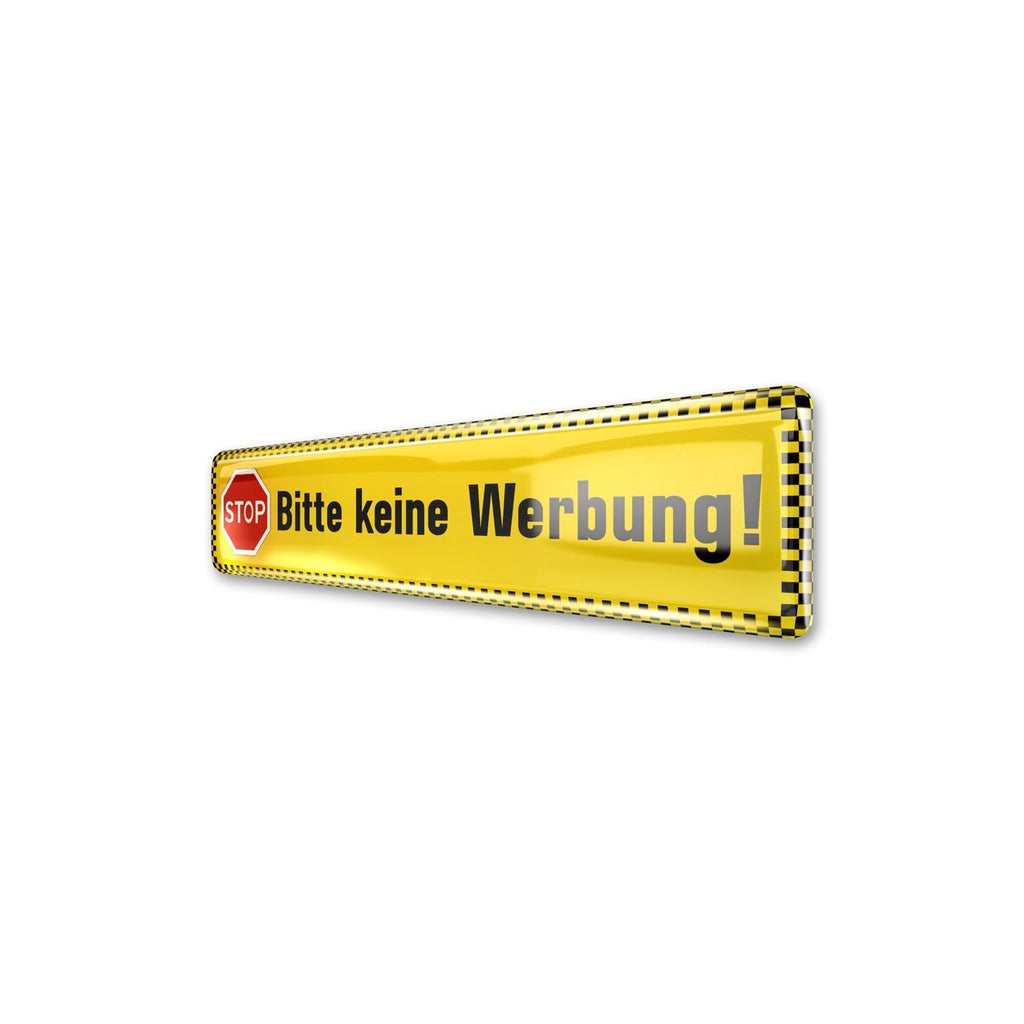 3D-Aufkleber - Bitte keine Werbung - gelb