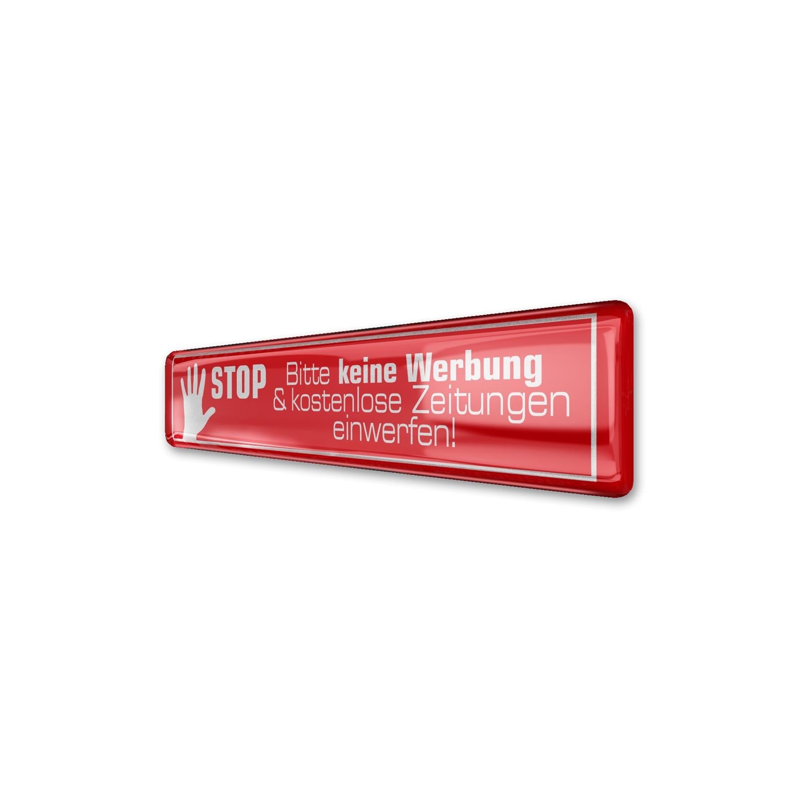 3D-Aufkleber - Bitte keine Werbung - rot