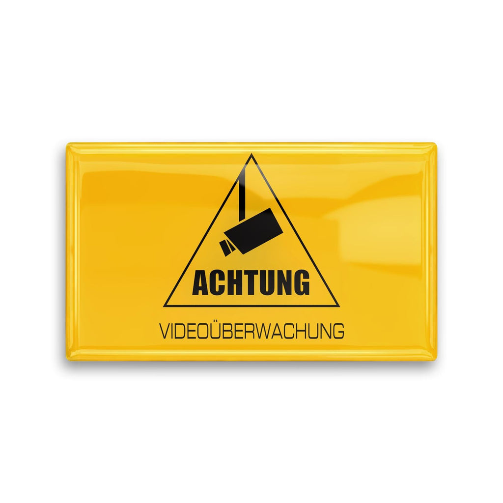 3D-Aufkleber - Achtung Videoüberwachung - gelb