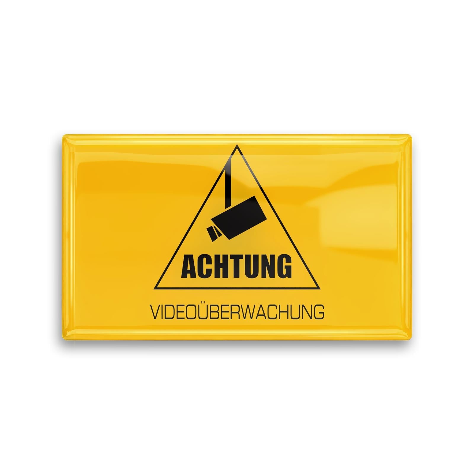 3D-Aufkleber - Achtung Videoüberwachung - gelb