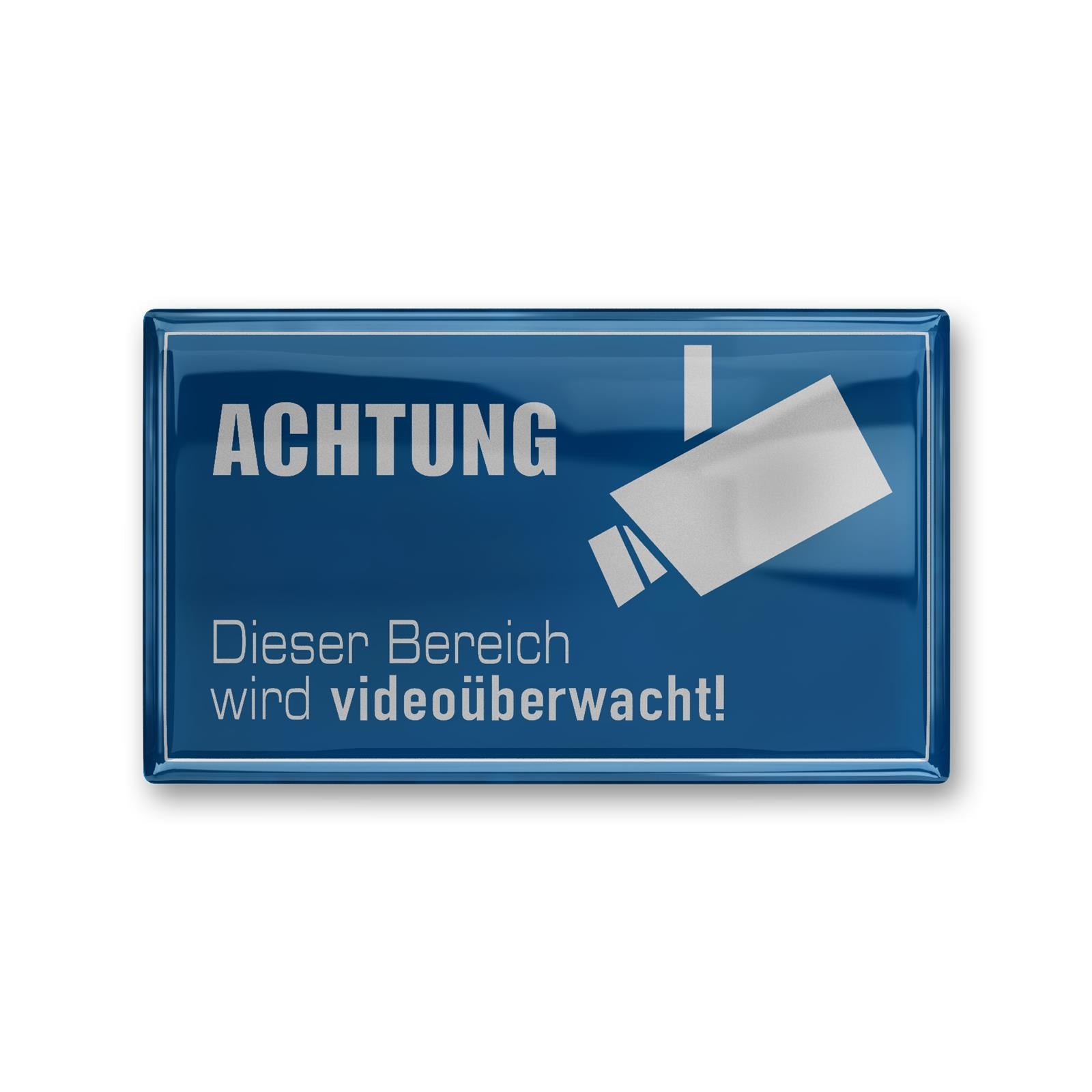 3D-Aufkleber - Achtung Dieser Bereich wird videoüberwacht - blau