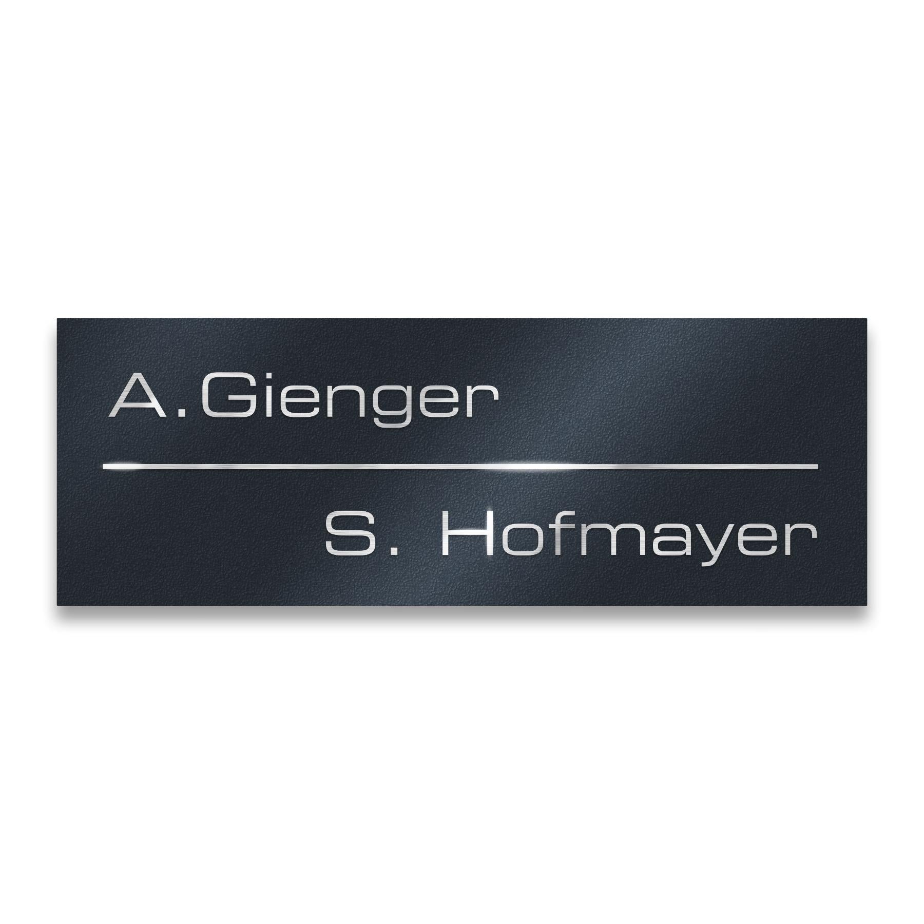 Metzler Namensschild Briefkastenschild aus Edelstahl | 8,5 x 3 cm