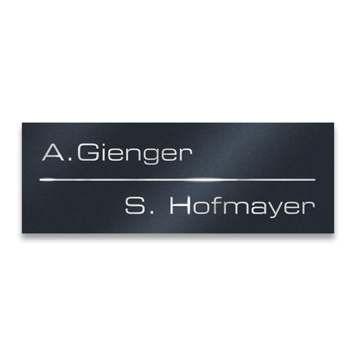 Metzler Namensschild Briefkastenschild aus Edelstahl | 8,5 x 3 cm