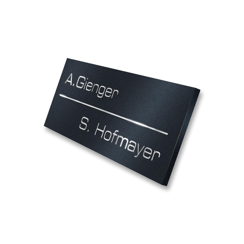 Metzler Namensschild Briefkastenschild Edelstahl in Anthrazit Lasergravur