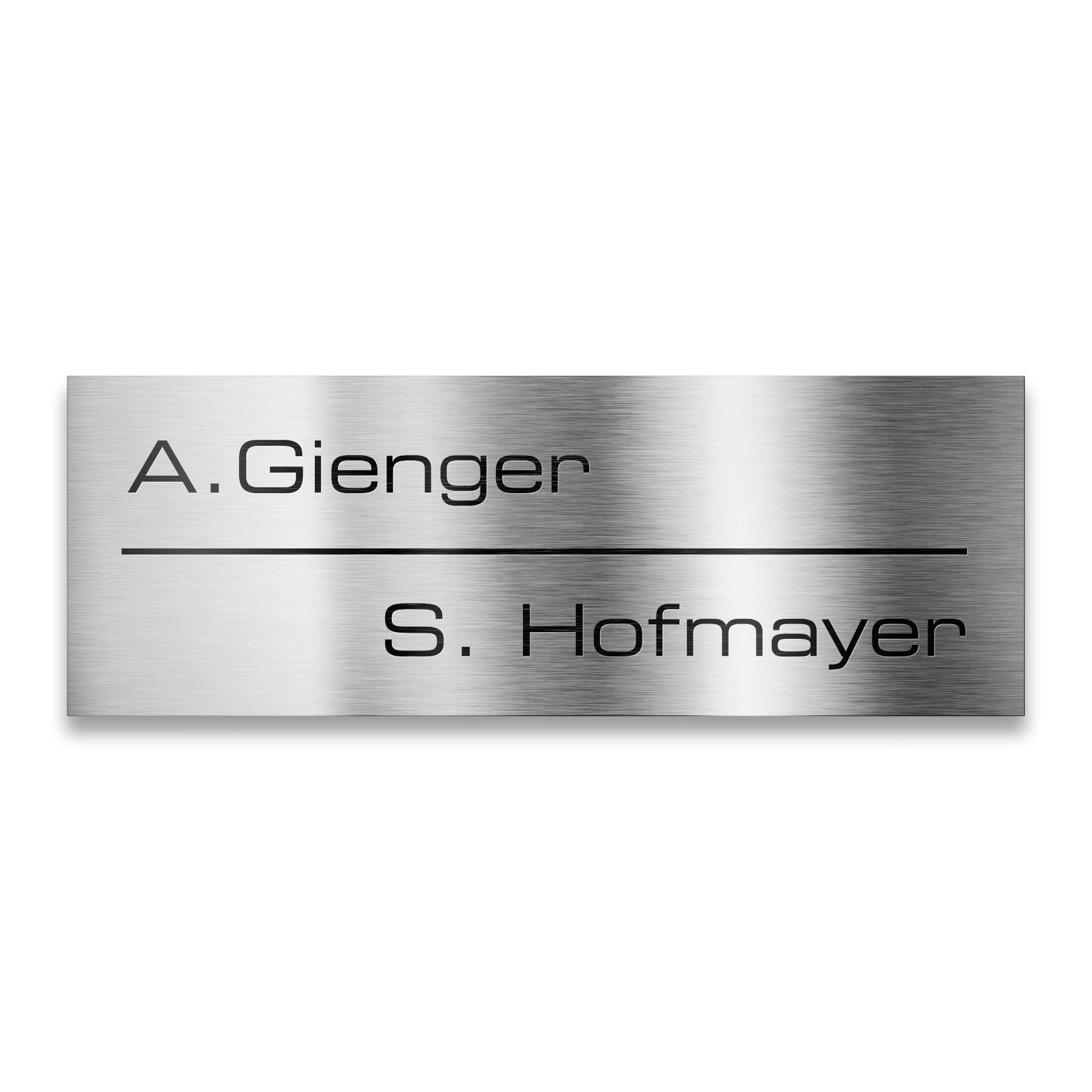 Metzler Namensschild Briefkastenschild aus Edelstahl | 8,5 x 3 cm
