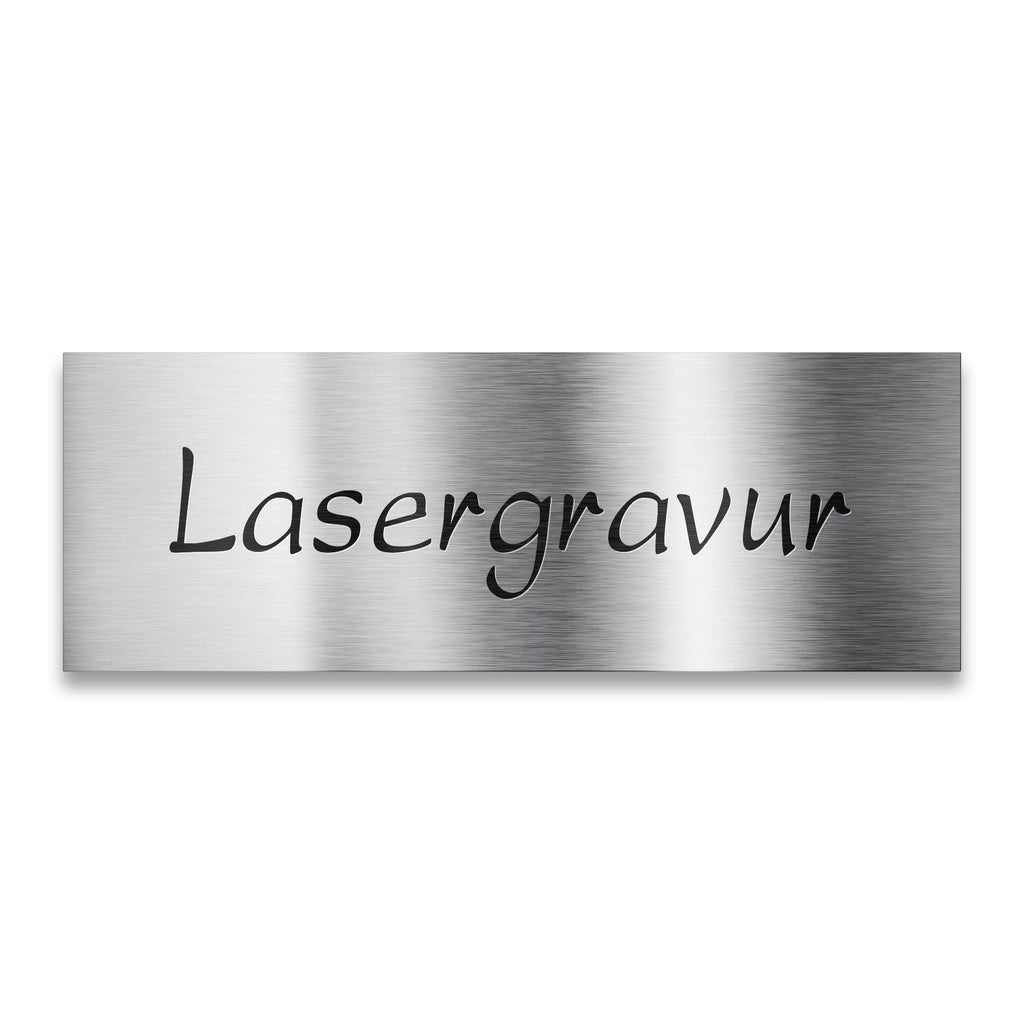 Namensschild groß 100 x 40 mm | aus Edelstahl mit Lasergravur