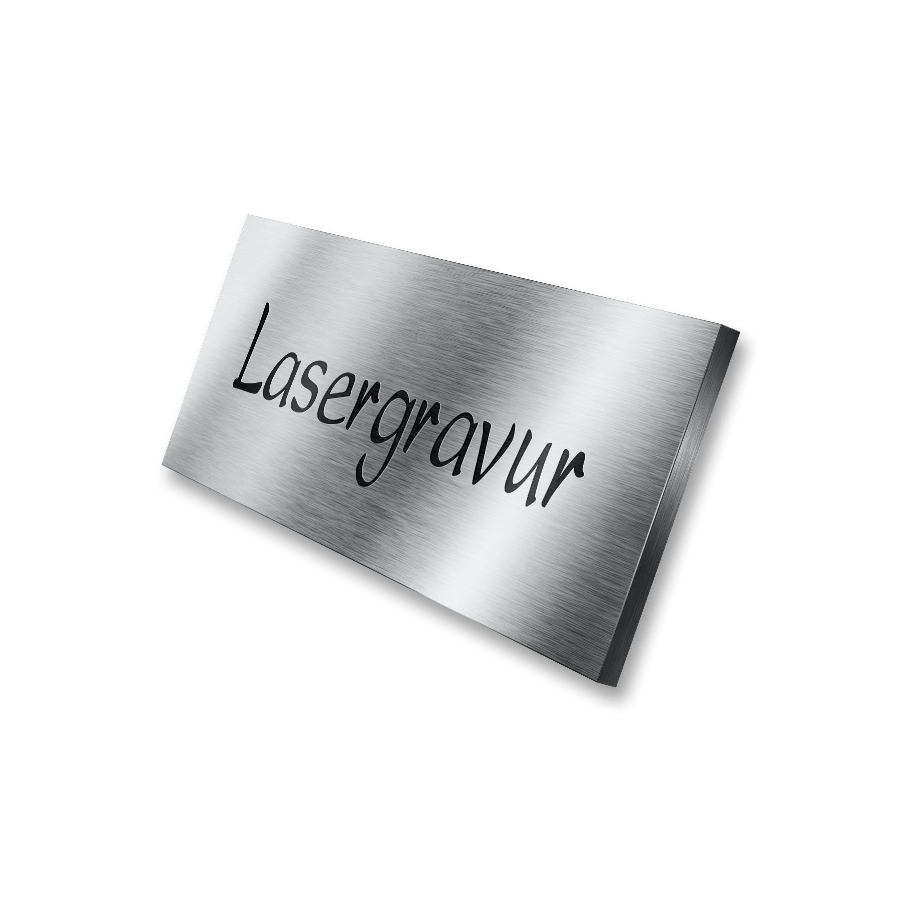 Namensschild groß 100 x 40 mm | aus Edelstahl mit Lasergravur